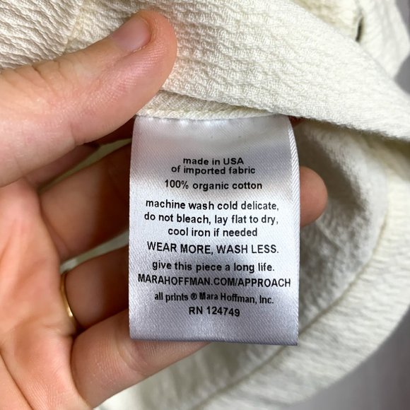 MARA HOFFMAN "Frankie" Cream Woven Boxy Blouse - Picture 10 of 11